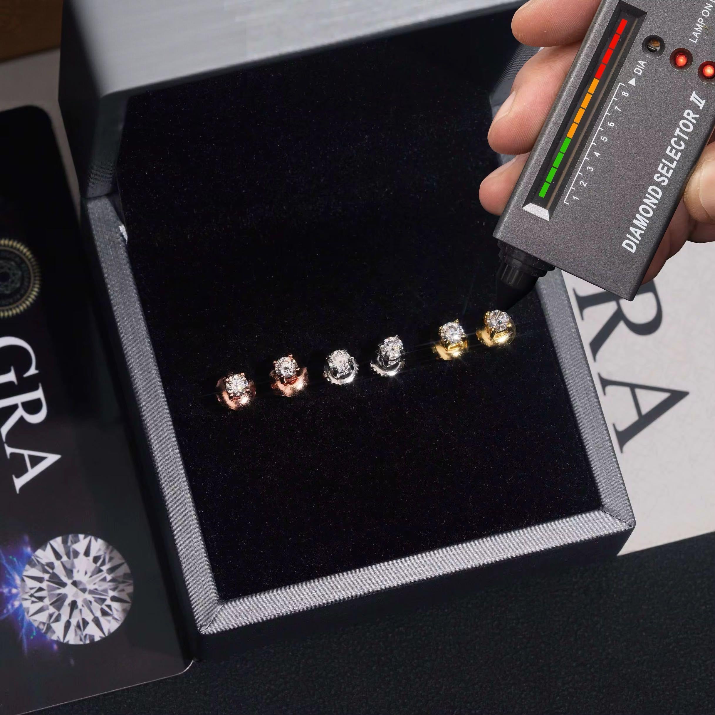 3 MM Moissanite Round Stud Earrings