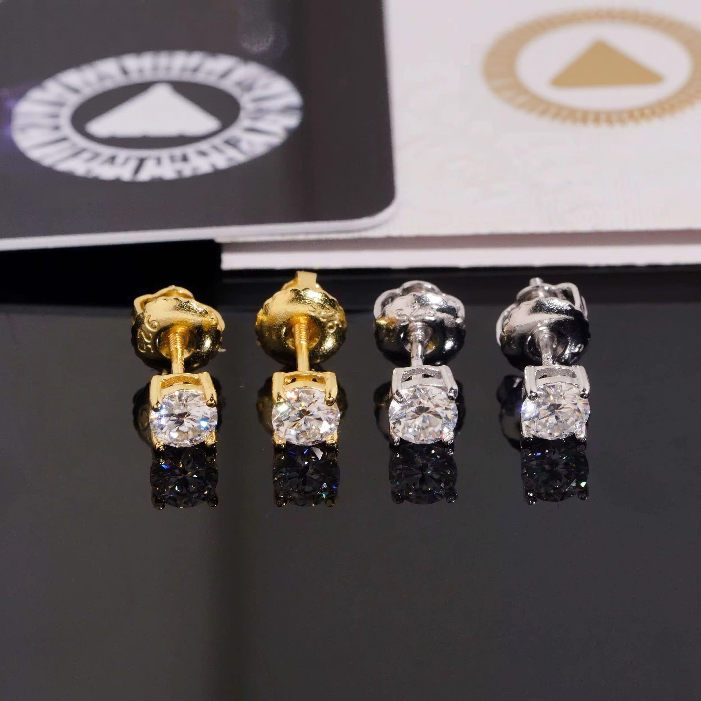 3 MM Moissanite Round Stud Earrings