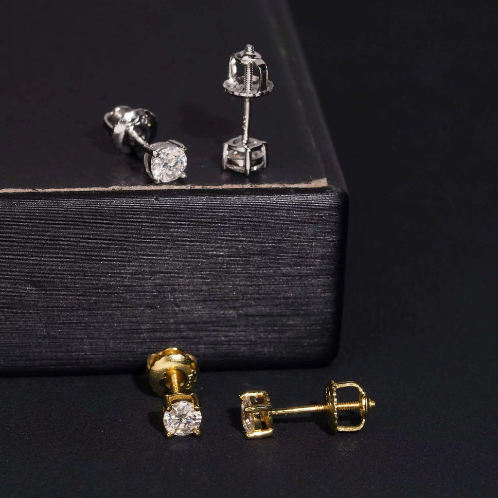 3 MM Moissanite Round Stud Earrings