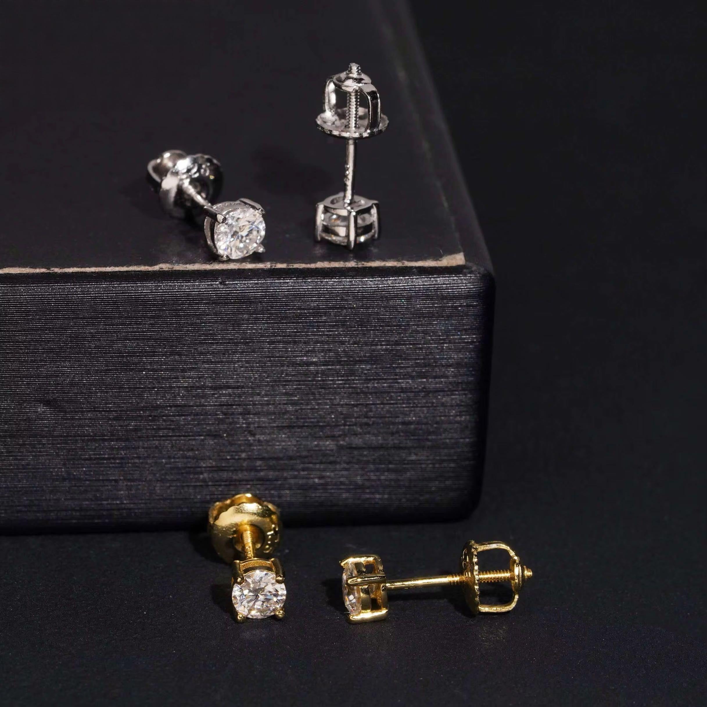 3 MM Moissanite Round Stud Earrings